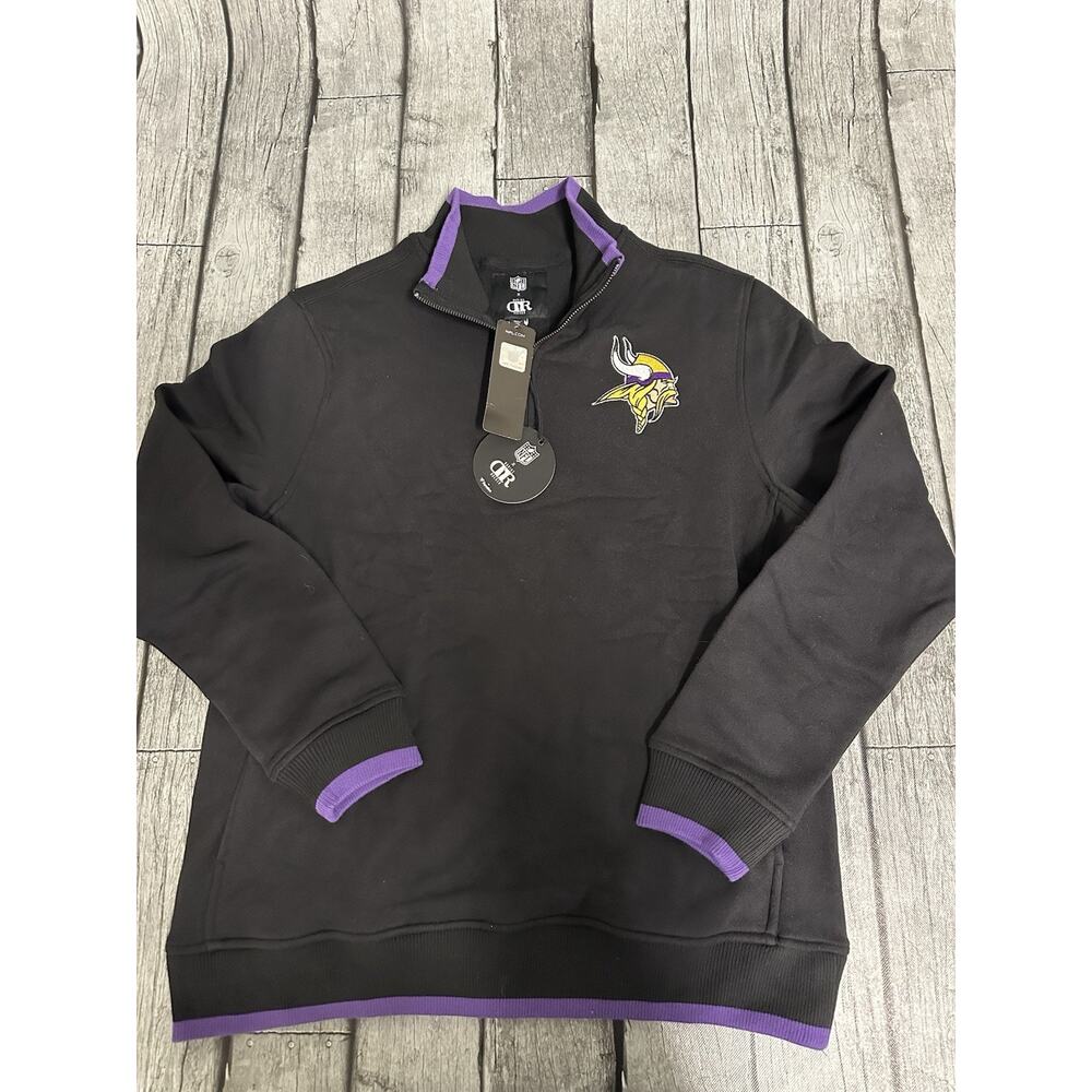 NWT Men’s NFL x Darius Rucker Minnesota Vikings 1/4 Zip Pullover Medium Black